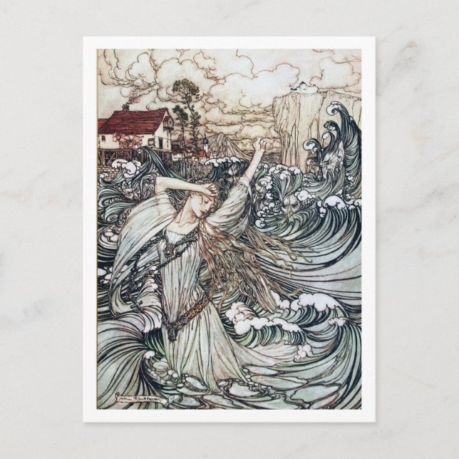 Vintage Illustration by Arthur Rackham Undine Postcard (Front)