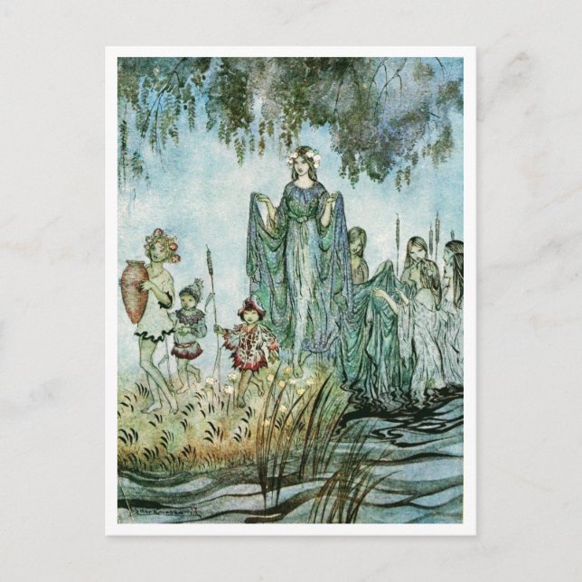 Vintage Illustration by Arthur Rackham Water Nymph Postcard (Front)