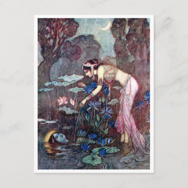 Vintage Illustration by Warwick Goble the Lotus   Postcard (Front)