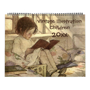 Vintage Illustration Children and Babies Calendar