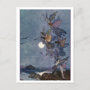 Vintage Illustration Edmund Dulac Fairies Postcard
