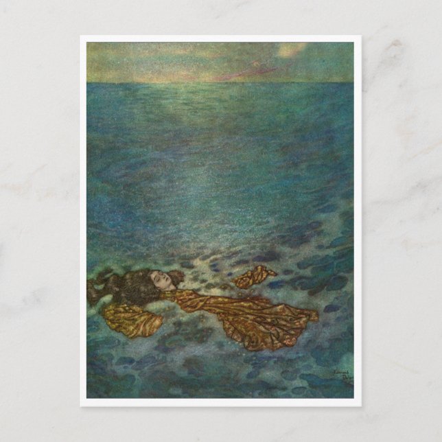Vintage Illustration Edmund Dulac Little Mermaid Postcard (Front)