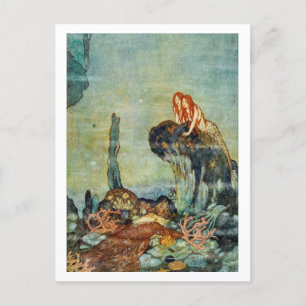 Vintage Illustration Edmund Dulac Mermaids Postcard