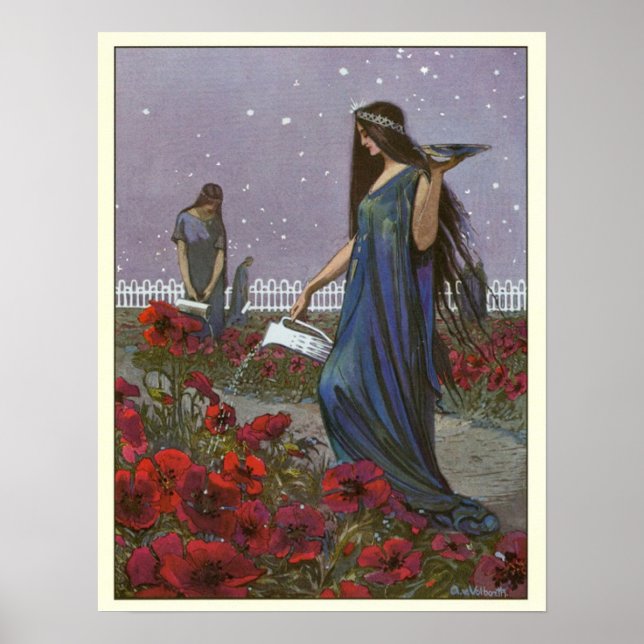 Vintage Illustration Fairy Maidens  Poster (Front)