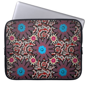 Vintage illustration. Folkloric ethnic purple, red Laptop Sleeve