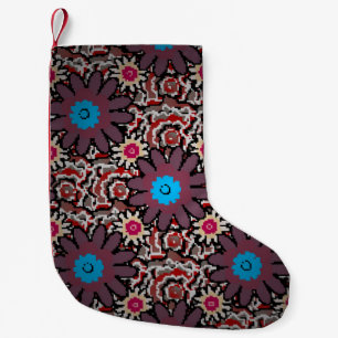 Vintage illustration. Folkloric ethnic purple, red Small Christmas Stocking