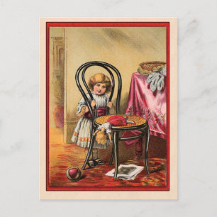 Vintage Illustration from Antique Child's Primer Postcard