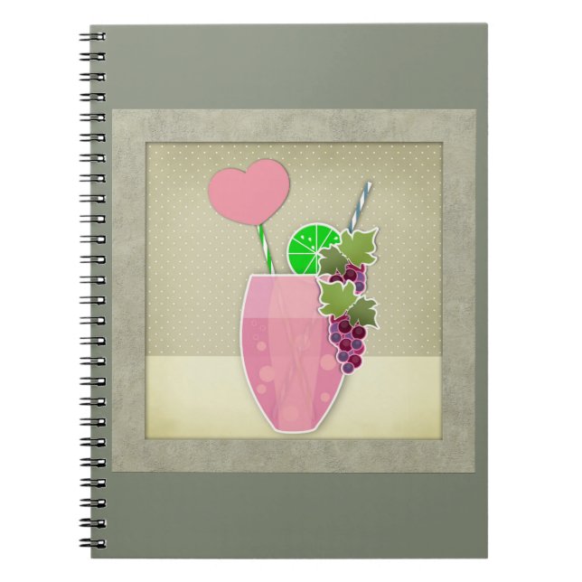Vintage illustration, fruit notebook (Front)