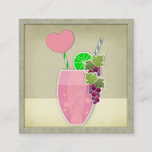 Vintage illustration, fruit square business card