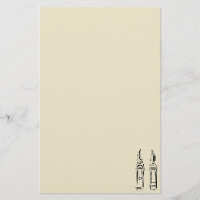 VINTAGE ILLUSTRATION Gardening Tool Pruners S Stationery (Front)