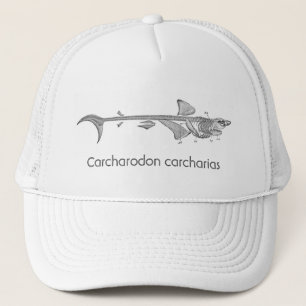 Vintage illustration - Great White Shark skeleton Trucker Hat
