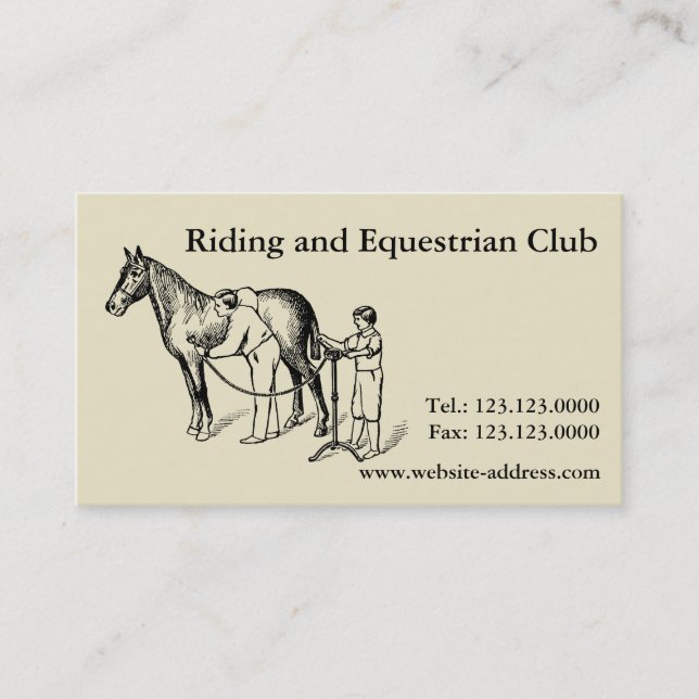 Vintage Illustration Horse Clipping Business cards (Front)