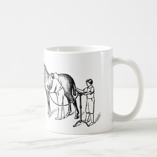 VINTAGE ILLUSTRATION Horse Clipping custom Mug (Right)