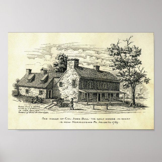 Vintage Illustration House Norristown PA Poster (Front)