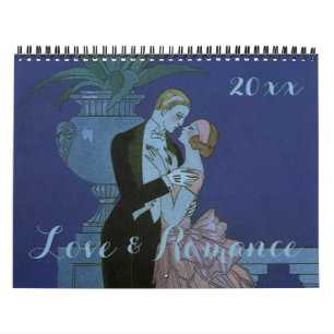 Vintage Illustration Love and Romance Calendar