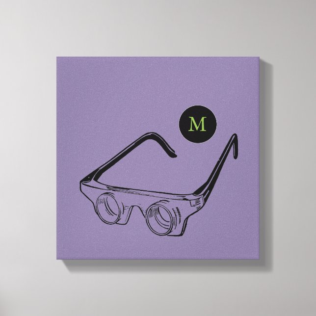 Vintage Illustration Magnifying Glasses Monogram C Canvas Print (Front)