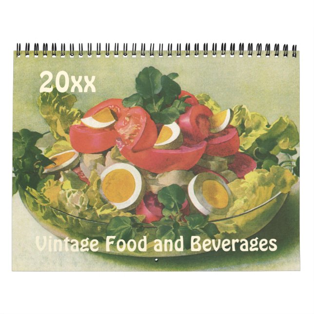 Vintage Illustration Meals, Foods and Beverages Calendar (Cover)
