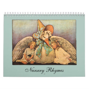 Vintage Illustration Mother Goose Nursery Rhymes Calendar