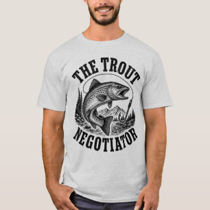 Vintage Illustration Mountain River Scene Rustic T-Shirt