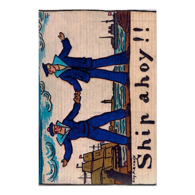 vintage illustration of 2 sailors poster (Front)