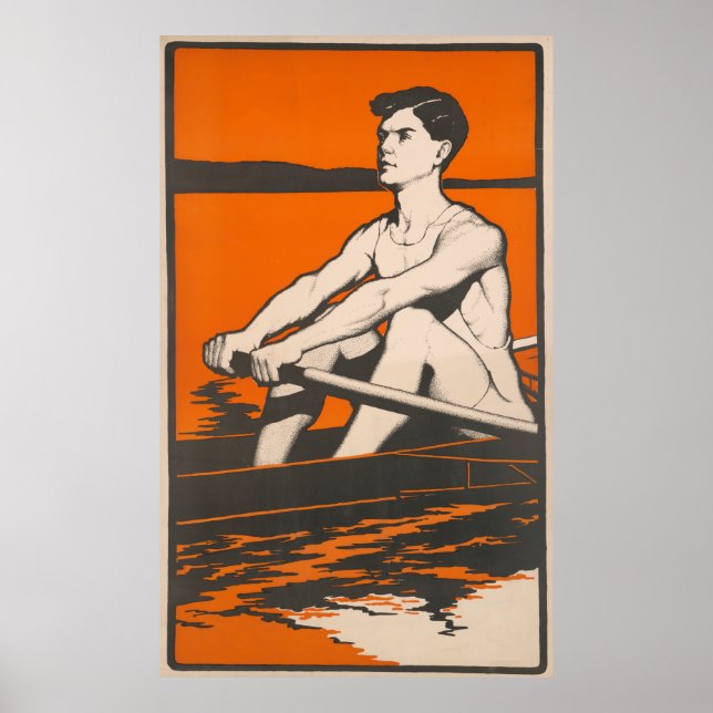 Vintage Illustration of a Crew Athlete (1905) Poster (Front)
