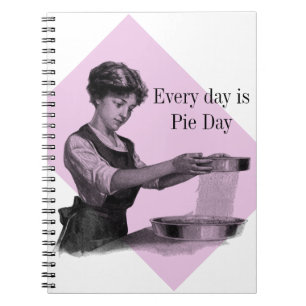 Vintage illustration of a lady baking notebook