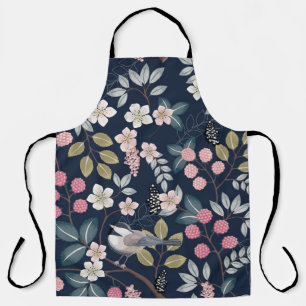 vintage illustration of a seamless floral pattern apron