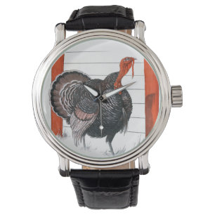 Vintage Illustration of A Thanksgiving Turkey Watch