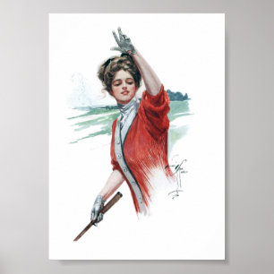 Vintage Illustration of a Woman Poster