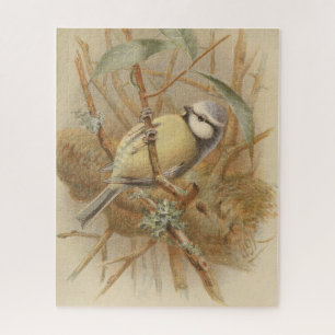 Vintage Illustration of Bluetit Jigsaw Puzzle