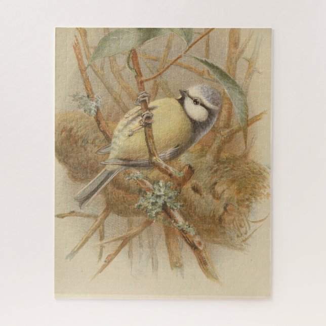 Vintage Illustration of Bluetit Jigsaw Puzzle (Vertical)