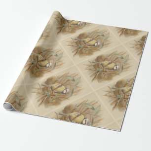 Vintage Illustration of Bluetit Wrapping Paper