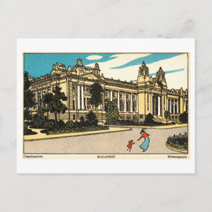 Vintage Illustration of Börsenpalais in Budapest Postcard