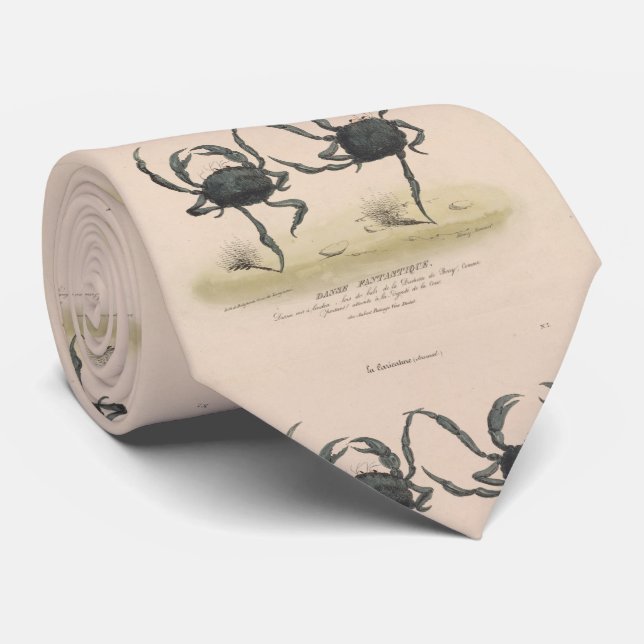 Vintage Illustration of Dancing Crabs (1849) Tie (Rolled)