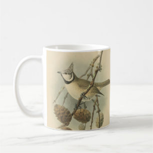 Vintage Illustration of European Crested Tit Coffee Mug