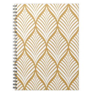 vintage illustration of geometric leaves seamless notebook