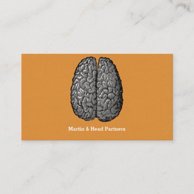 Vintage Illustration of Human Brain Business Card (Front)