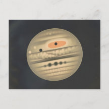 Vintage Illustration of Jupiter Astronomy Postcard