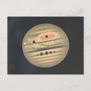 Vintage Illustration of Jupiter Astronomy Postcard