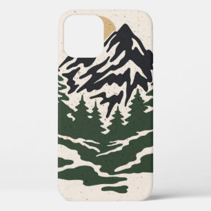 Vintage illustration of mountain landscapemountain iPhone 12 case