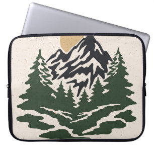 Vintage illustration of mountain landscapemountain laptop sleeve