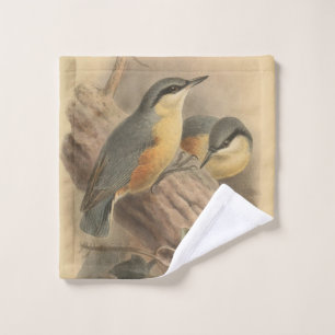 Vintage Illustration of Nuthatch Wash Cloth