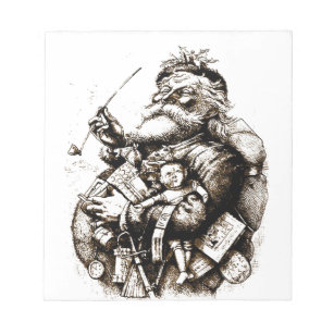 Vintage Illustration Of Santa Claus After Naste Notepad