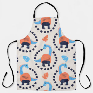 Vintage illustration of seamless pattern with a di apron