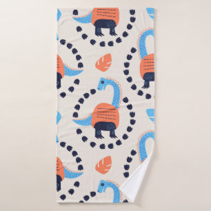 Vintage illustration of seamless pattern with a di bath towel