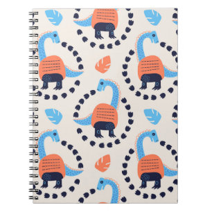 Vintage illustration of seamless pattern with a di notebook