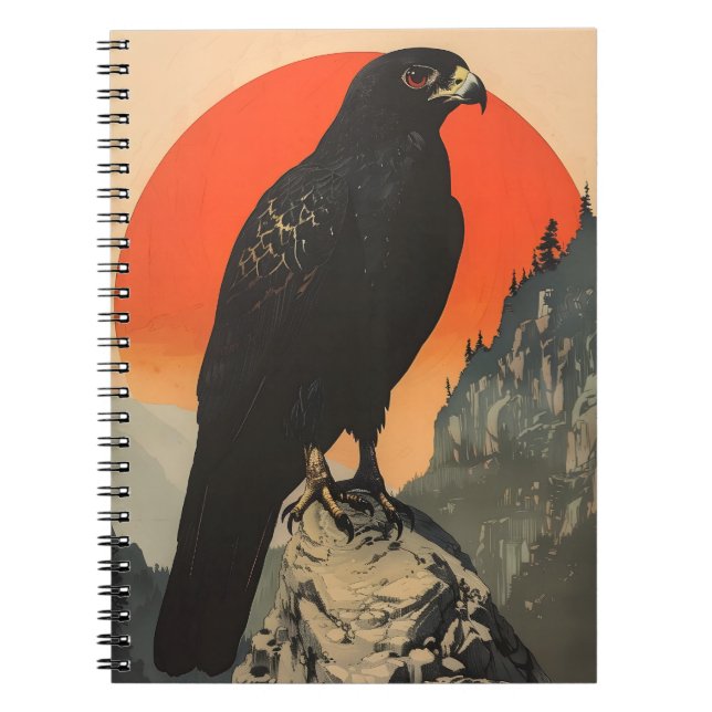Vintage Illustration of the Black Falcon Notebook (Front)