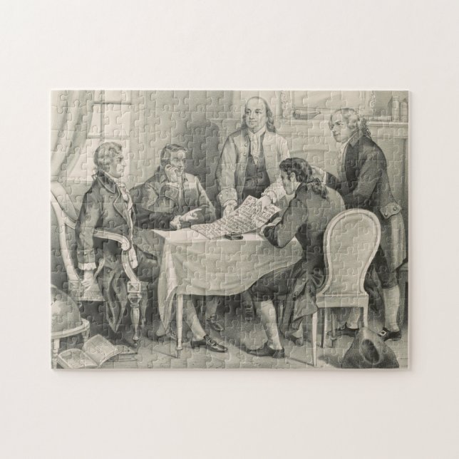 Vintage Illustration of the Declaration Committee Jigsaw Puzzle (Horizontal)