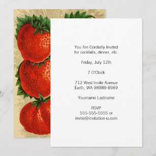Vintage Illustration of the Jessie Strawberry Invitation