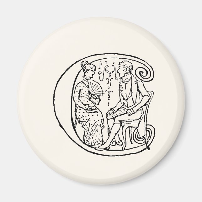 Vintage Illustration of the Letter c Magnet (Front)